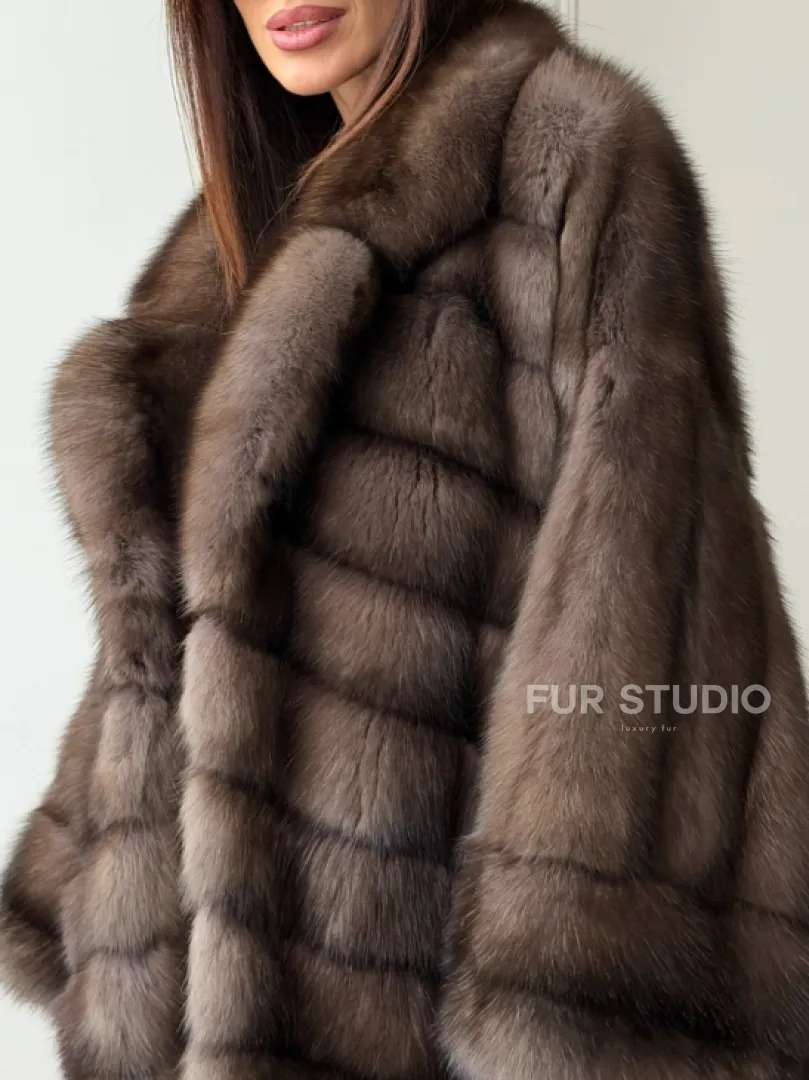 Шуба из баргузинского соболя - оверсайз - фото 1