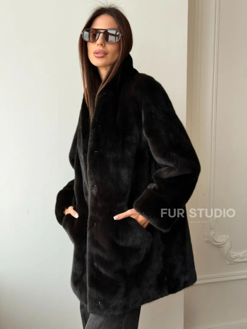 Жакет из аукционной норки Kopenhagen Fur - Dark brown