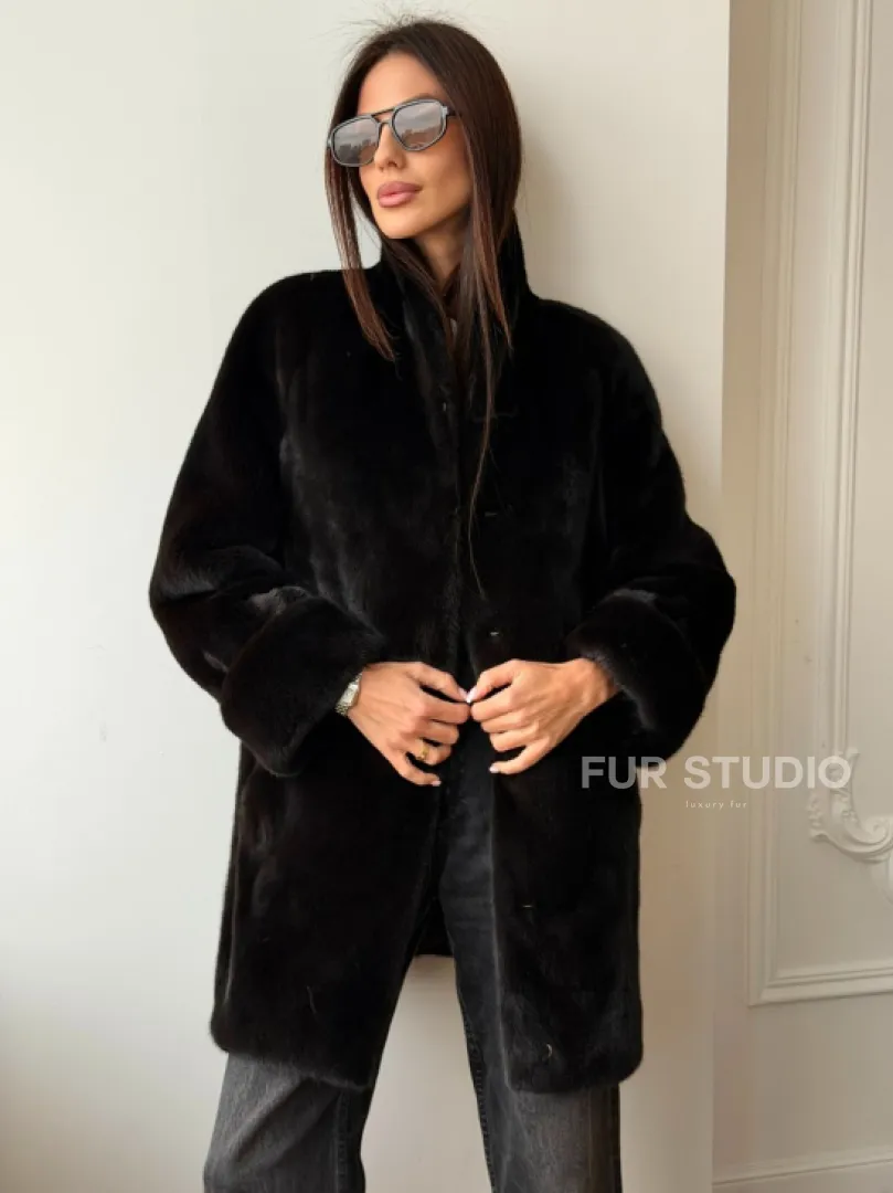 Жакет из аукционной норки Kopenhagen Fur - Dark brown