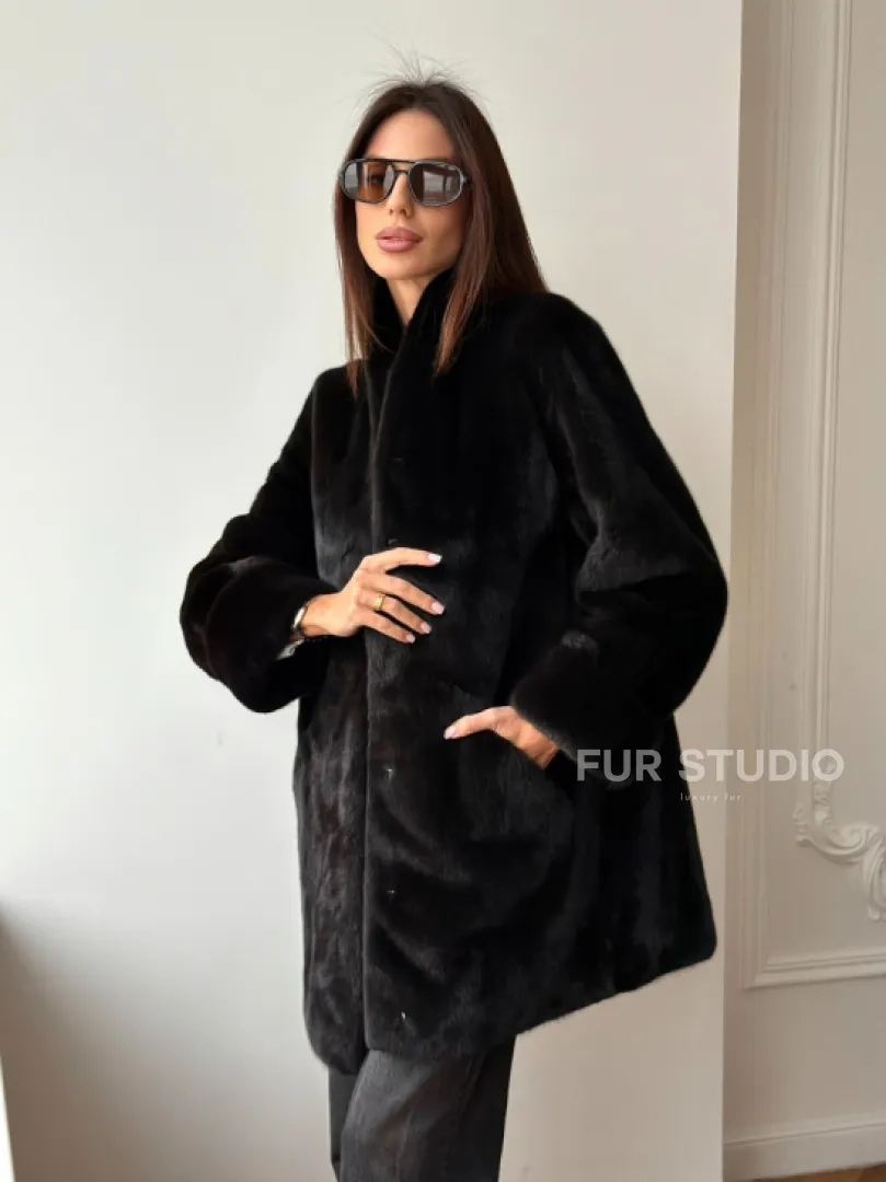 Жакет из аукционной норки Kopenhagen Fur - Dark brown