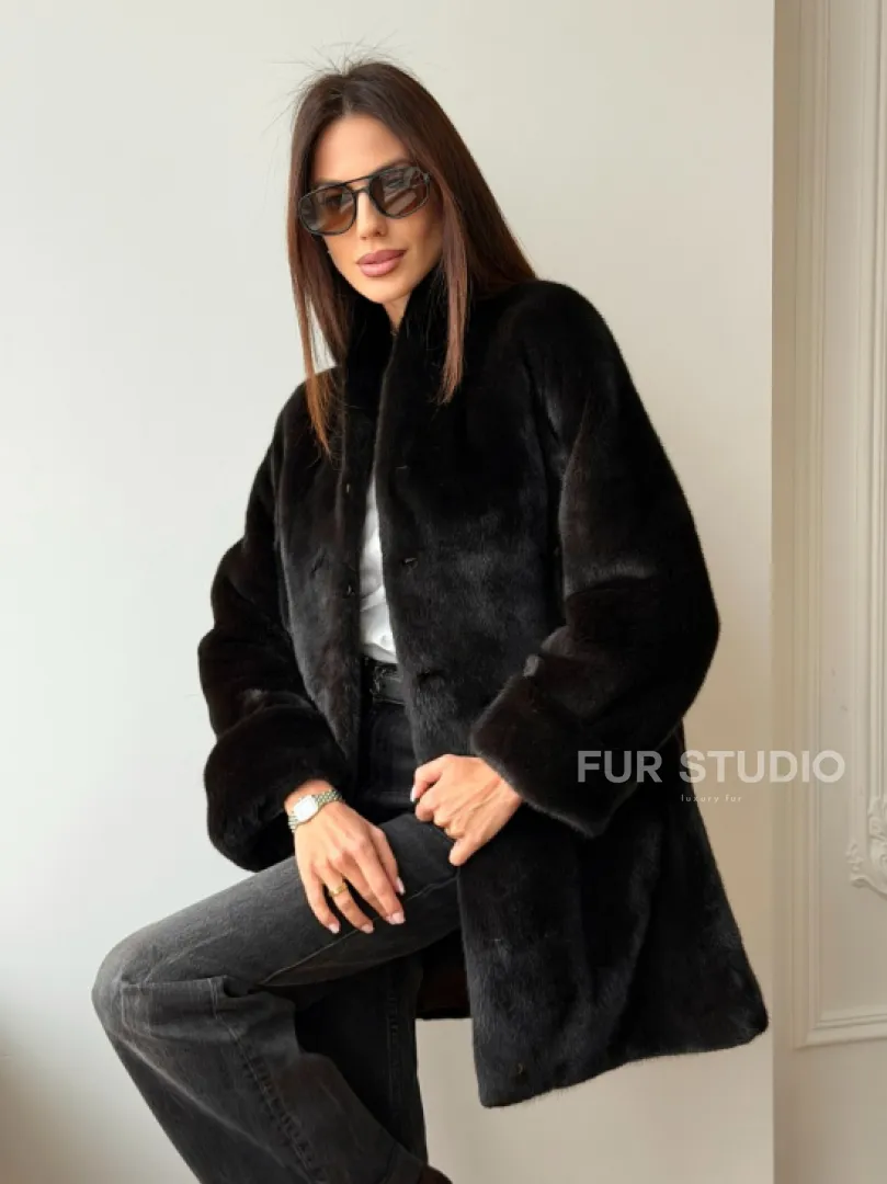Жакет из аукционной норки Kopenhagen Fur - Dark brown