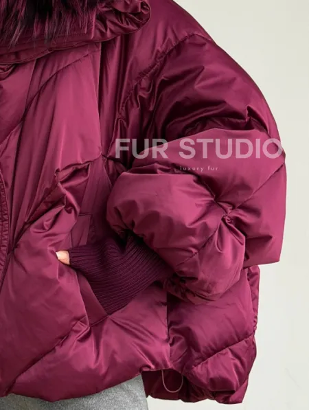 Пуховик с мехом чернобурки - фото 3