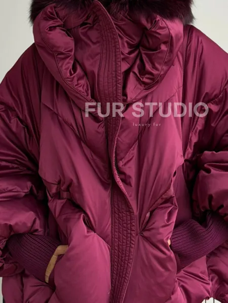 Пуховик с мехом чернобурки - фото 4