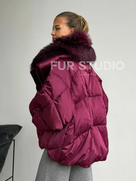 Пуховик с мехом чернобурки - фото 7