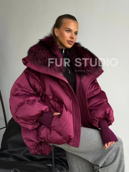 Пуховик с мехом чернобурки - фото 8