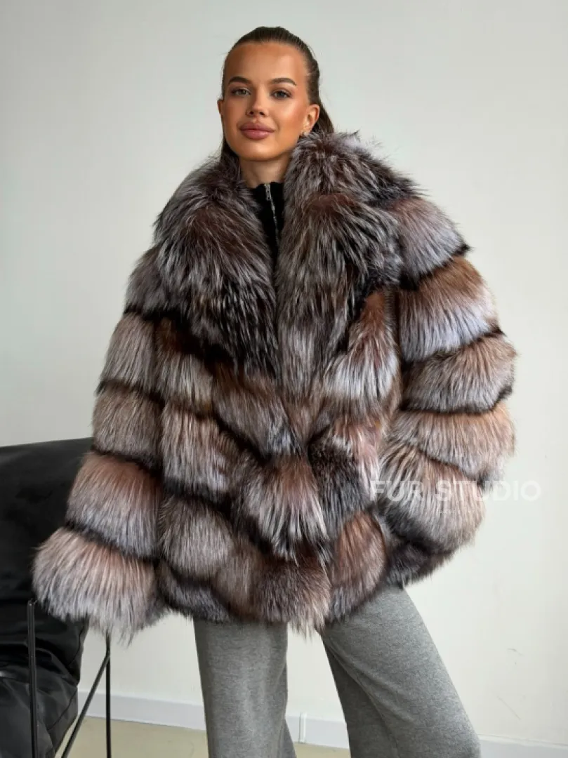 Шуба из меха лисы блюфрост - фото 5