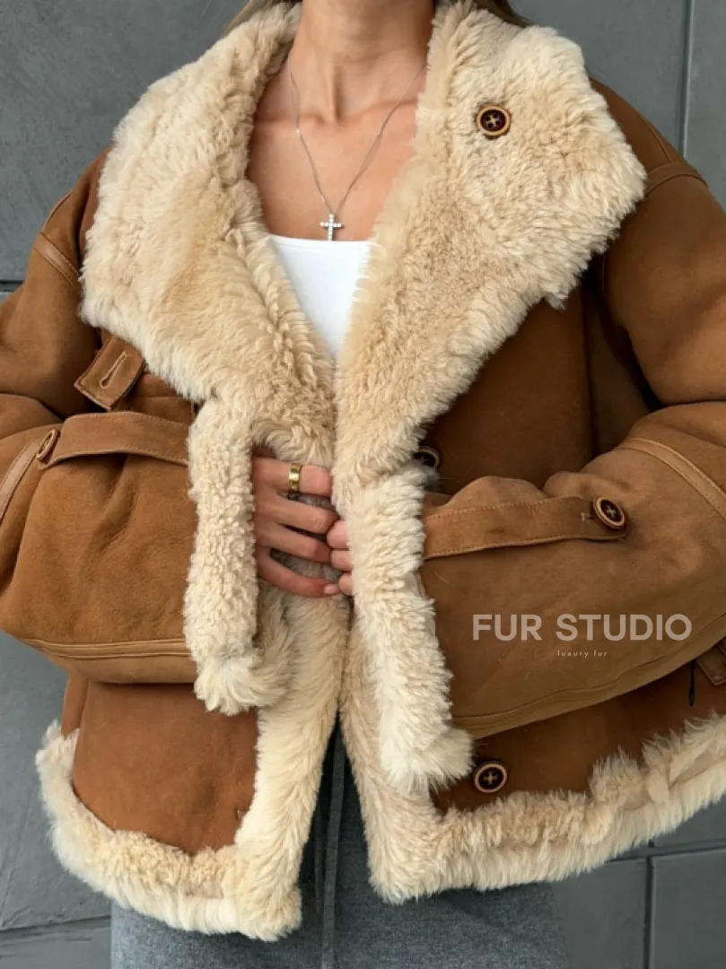 Дубленка - куртка двухсторонняя - фото 3