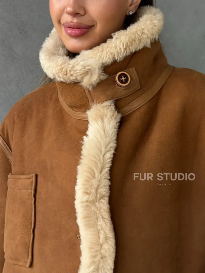 Дубленка - куртка двухсторонняя - фото 1