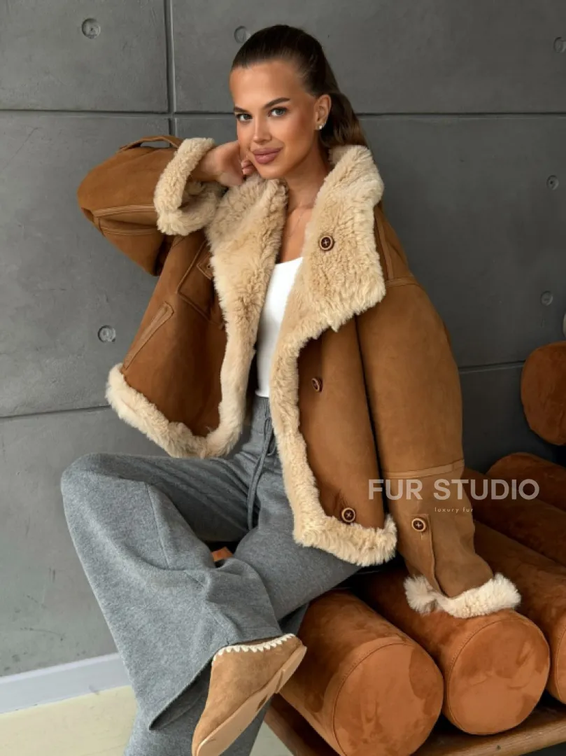 Дубленка - куртка двухсторонняя - фото 0