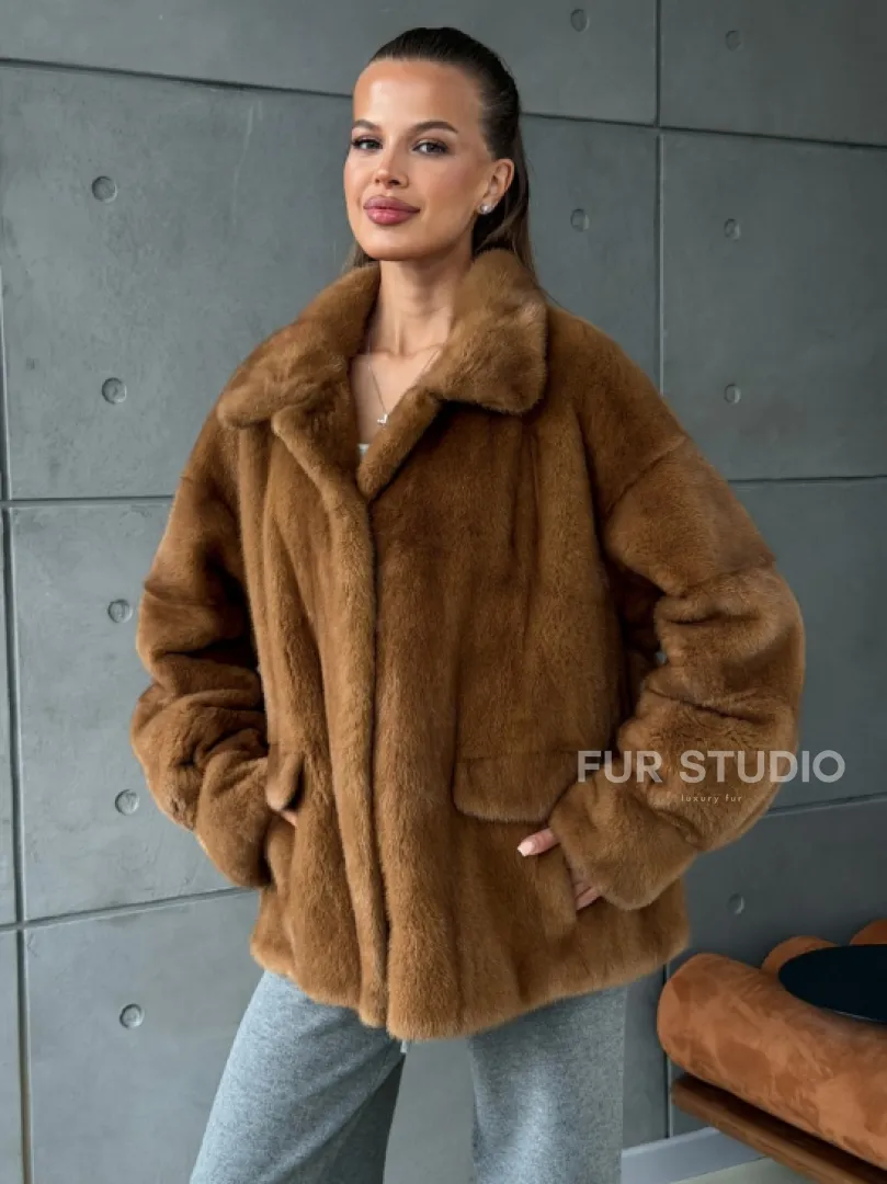 Женская норковая куртка - фото 7