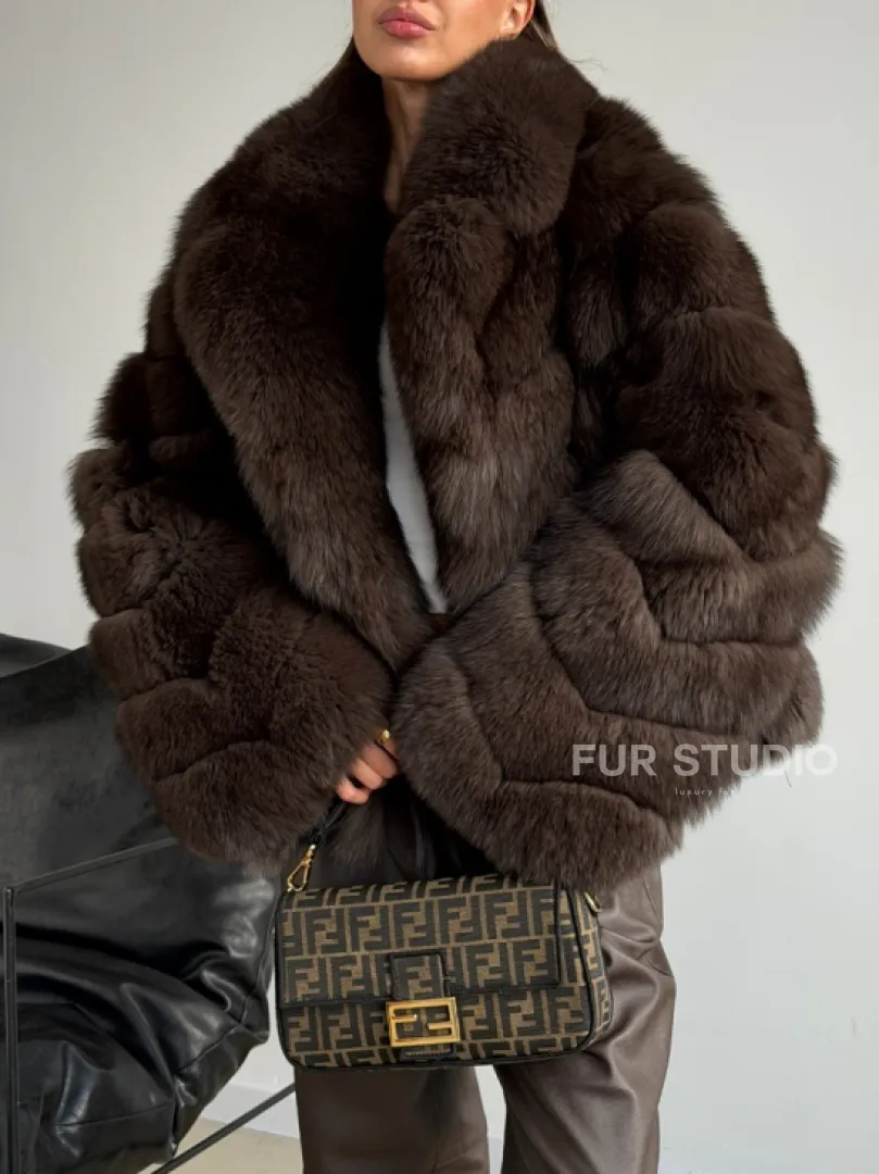 Шуба под соболь - рукава косички - фото 3