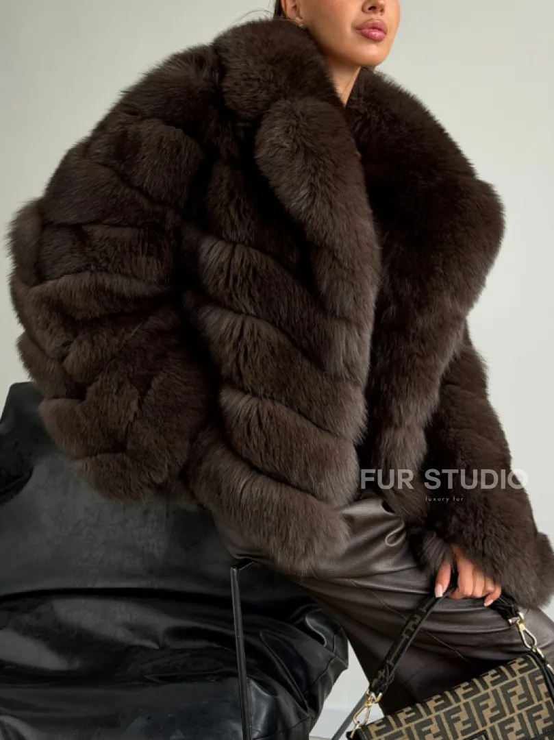 Шуба под соболь - рукава косички - фото 2