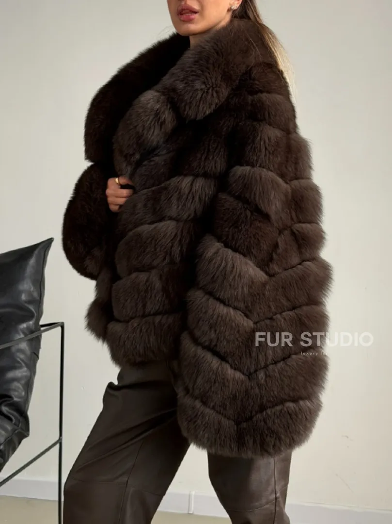 Шуба под соболь - рукава косички