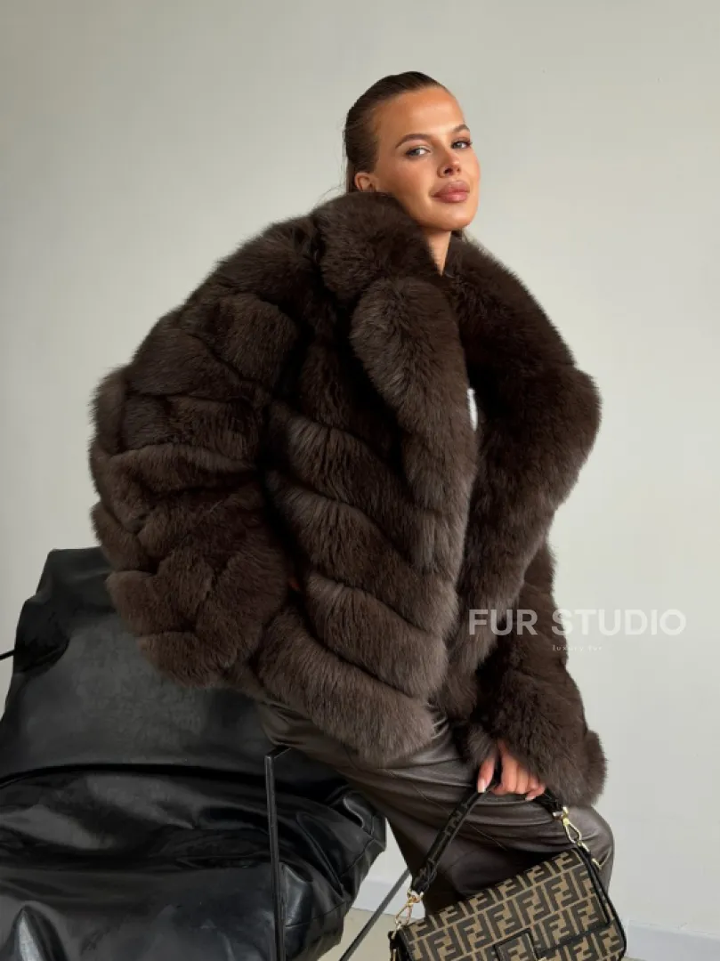 Шуба под соболь - рукава косички