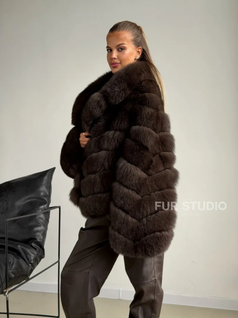 Шуба под соболь - рукава косички - фото 9