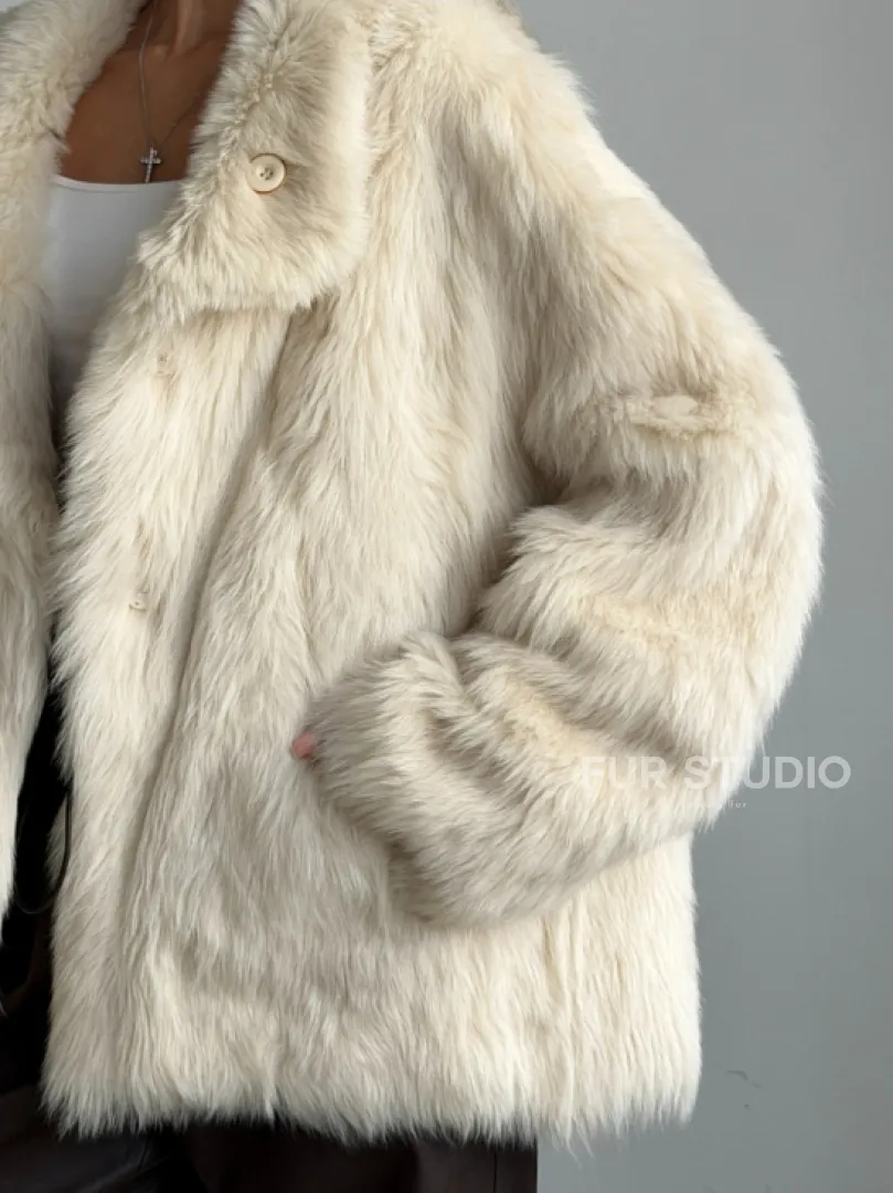 Двухсторонняя дубленка из меха тосканы - фото 3