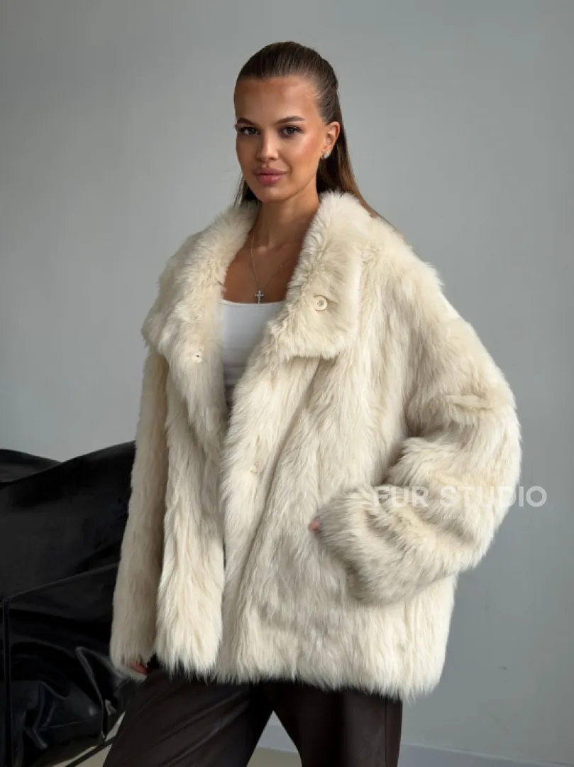 Двухсторонняя дубленка из меха тосканы