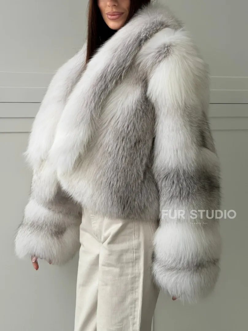 Шуба кроп-топ из лисы finnish cross fox - фото 3