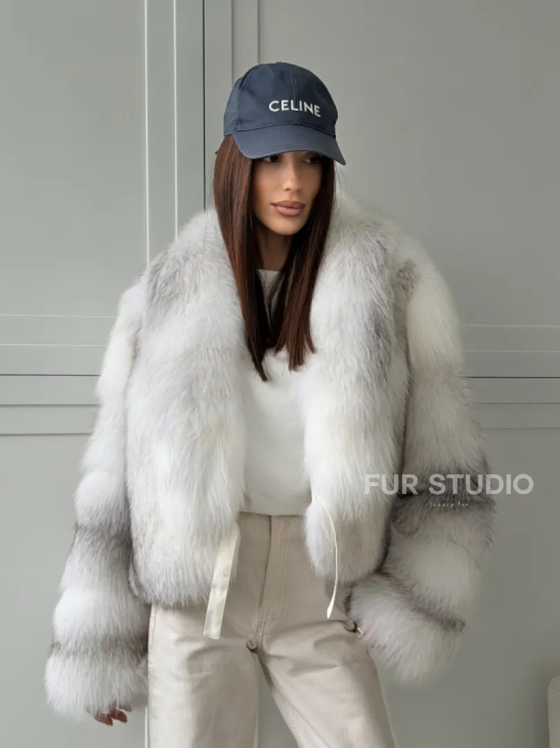 Шуба кроп-топ из лисы finnish cross fox - фото 12