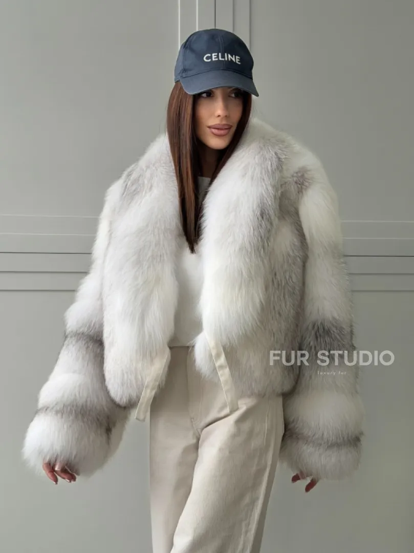 Шуба кроп-топ из лисы finnish cross fox - фото 8