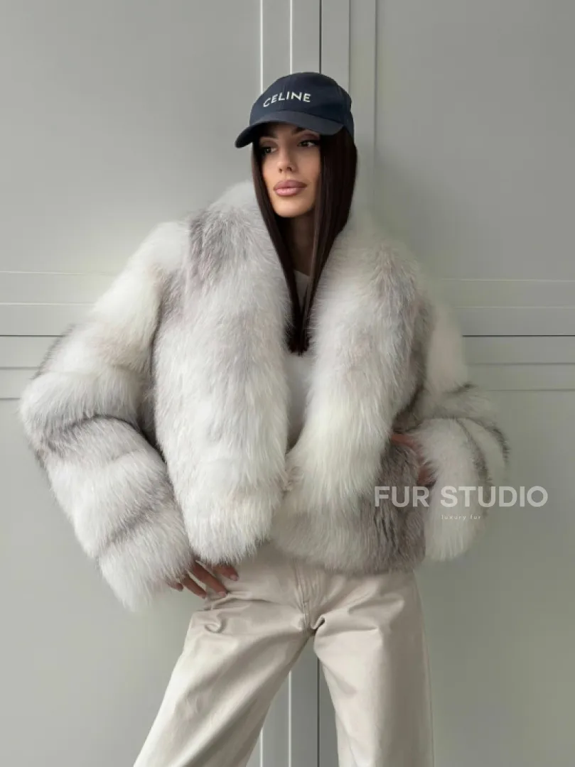 Шуба кроп-топ из лисы finnish cross fox - фото 14