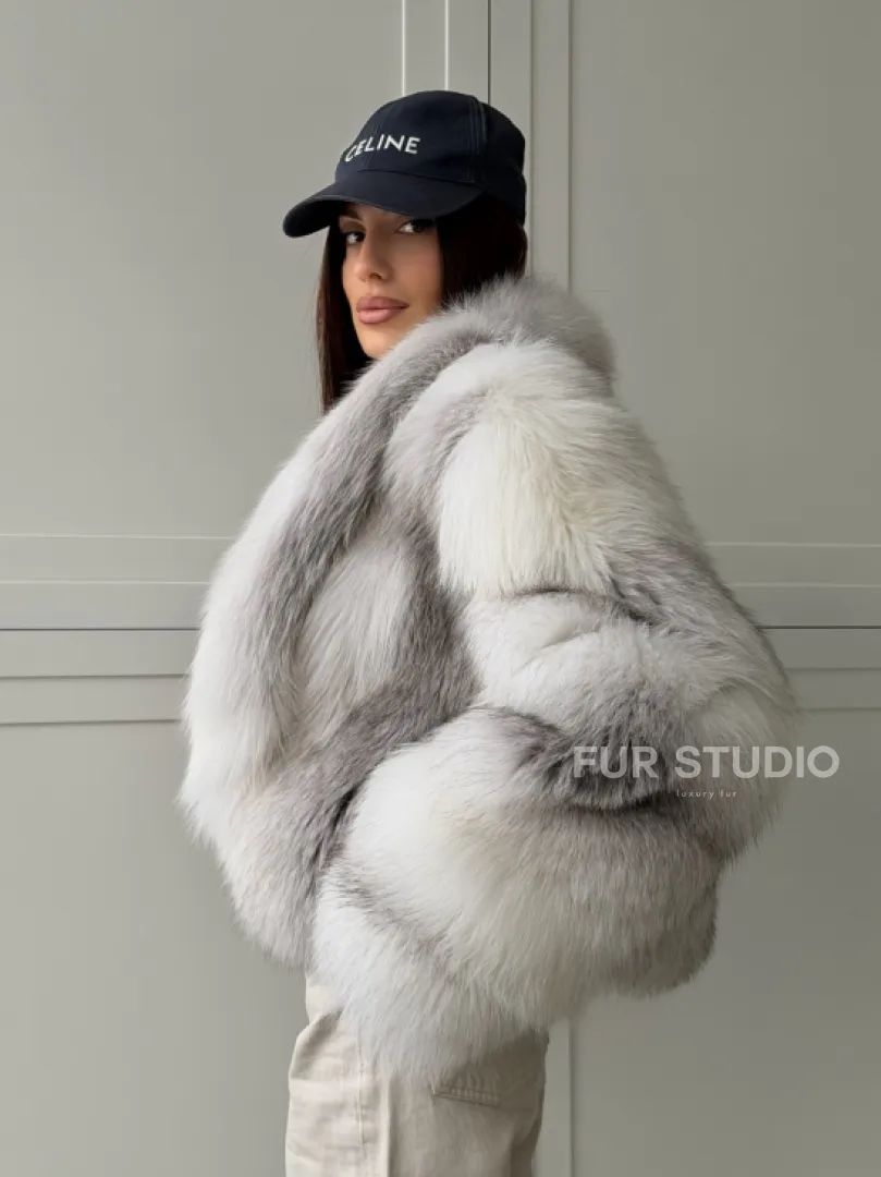 Шуба кроп-топ из лисы finnish cross fox - фото 11