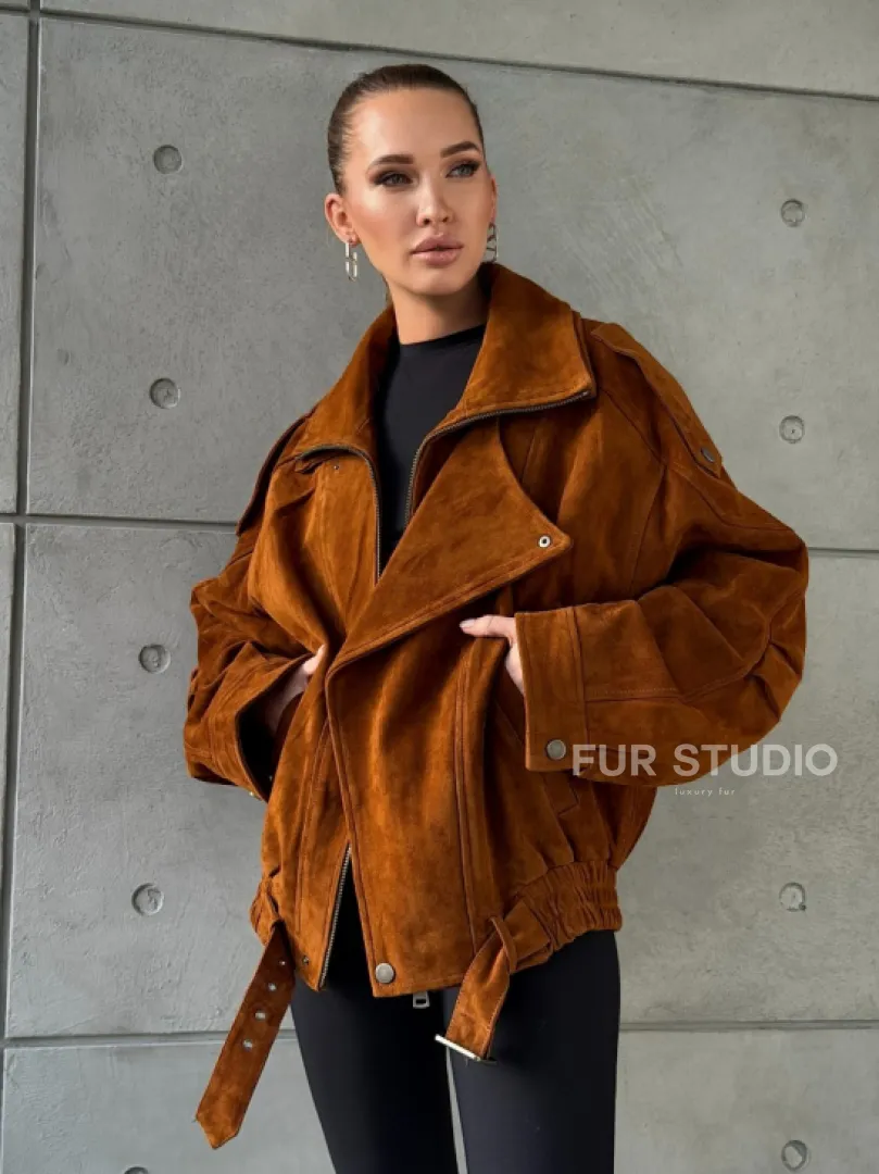 Замшевая куртка-косуха