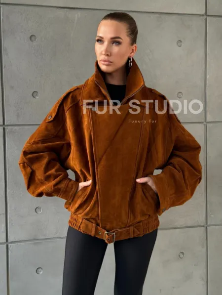 Замшевая куртка-косуха - фото 9