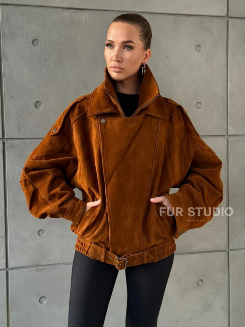 Замшевая куртка-косуха