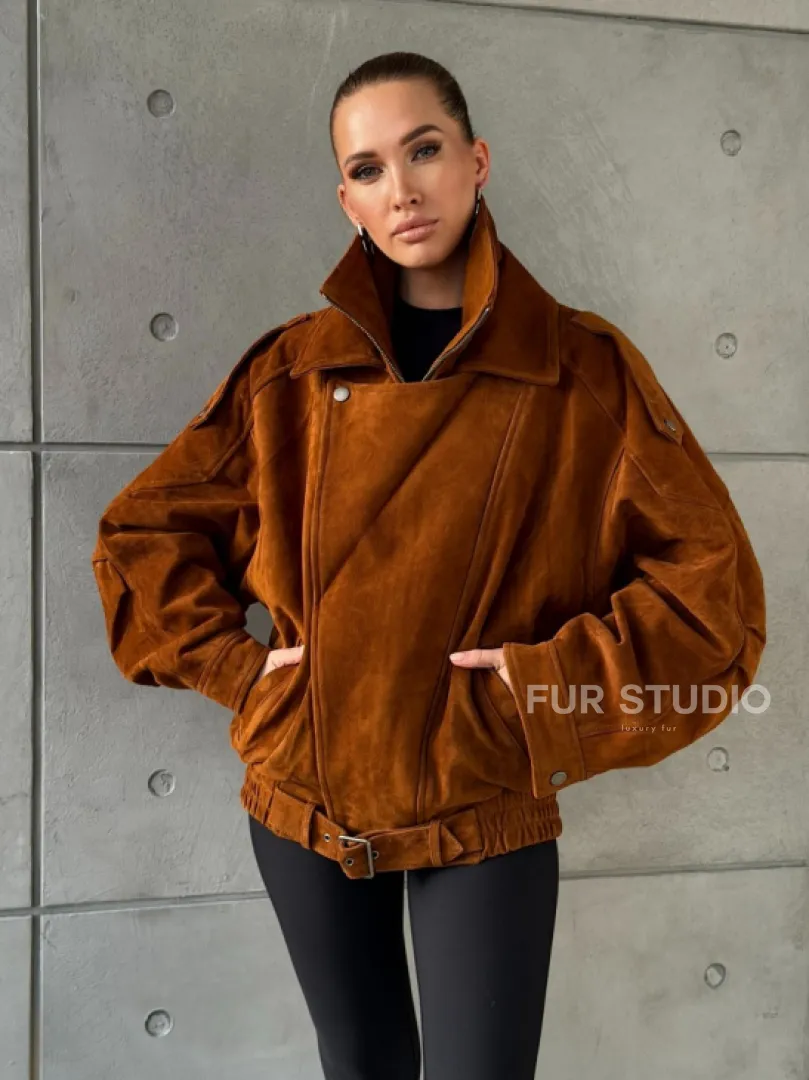 Замшевая куртка-косуха