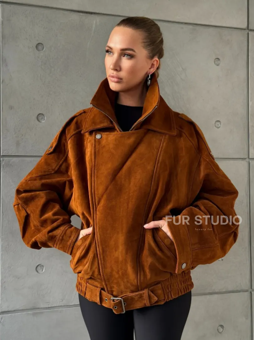 Замшевая куртка-косуха