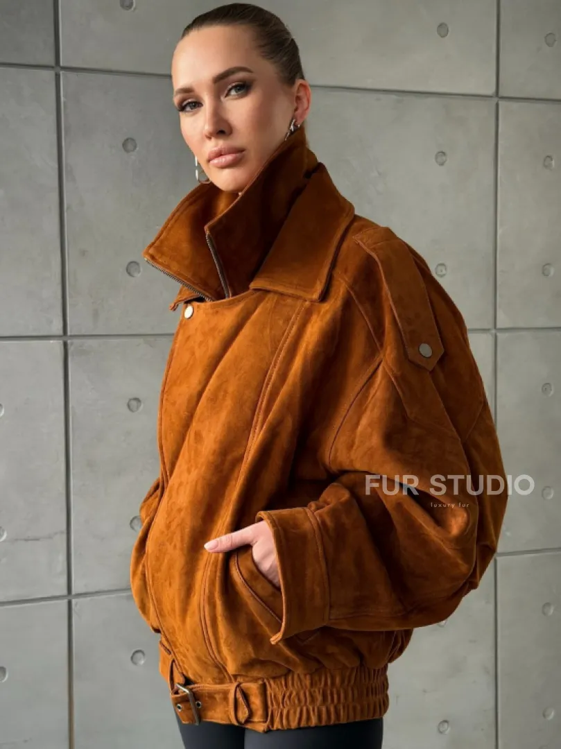 Замшевая куртка-косуха