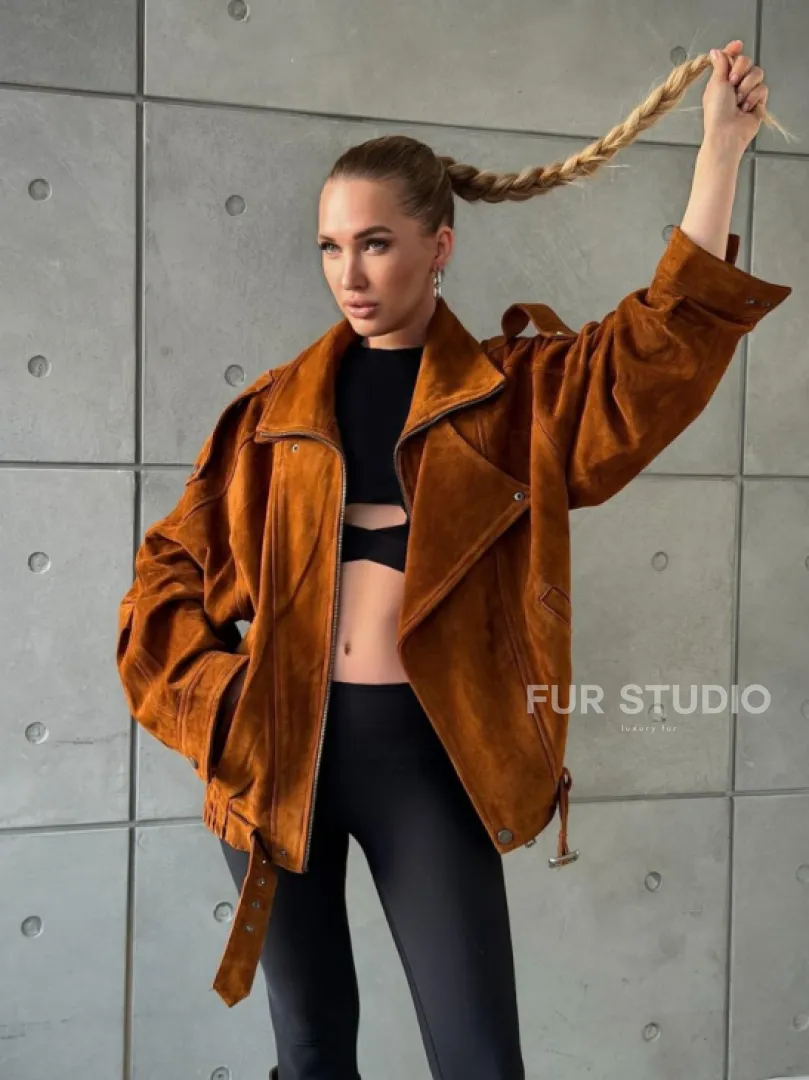 Замшевая куртка-косуха