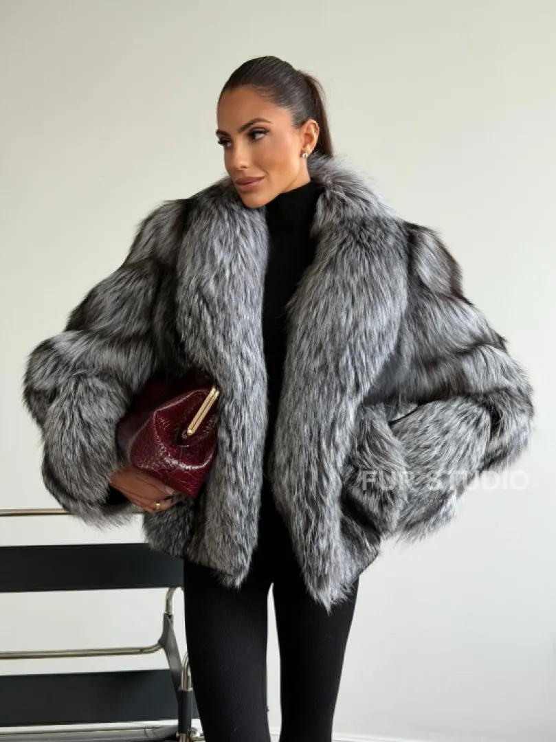 Шуба из чернобурки - рукава косичкой - фото 6