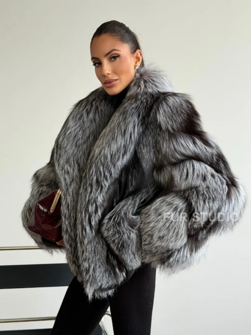 Шуба из чернобурки - рукава косичкой - фото 3