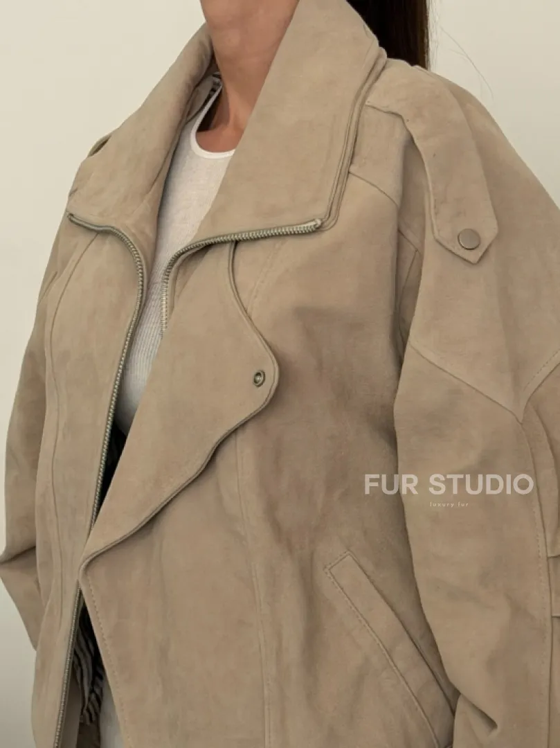 Современная куртка из замшевой кожи - фото 2