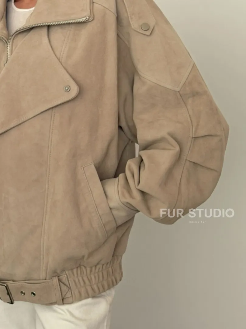 Современная куртка из замшевой кожи - фото 4