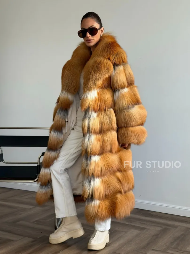 Шуба из меха огненной лисы - фото 6