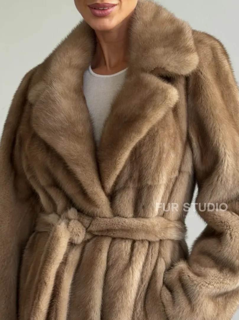 Шуба норковая классика - пастель