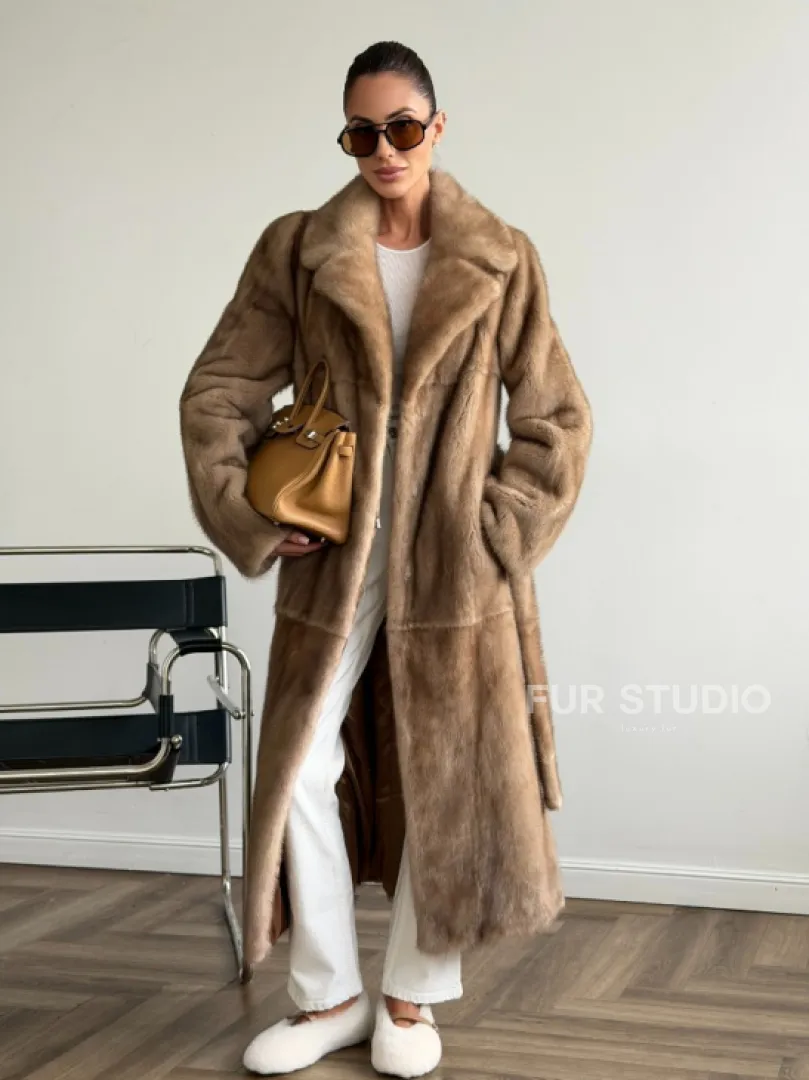 Шуба норковая классика - пастель