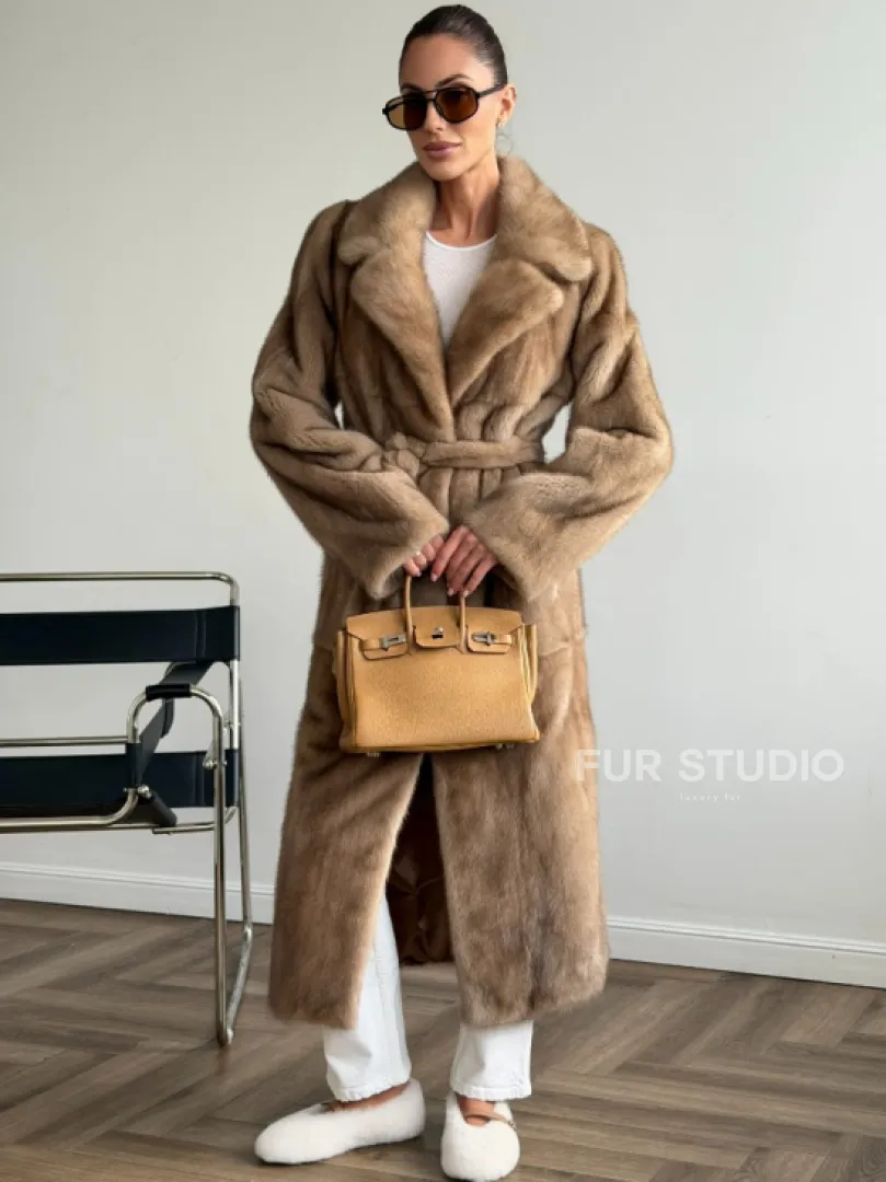 Шуба норковая классика - пастель