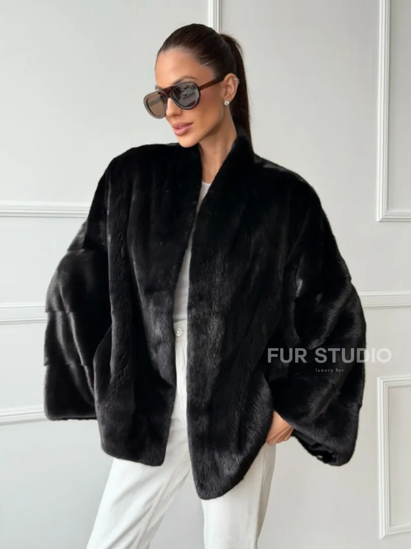 Куртка c V-образным воротом из норки SAGA FURS - фото 0