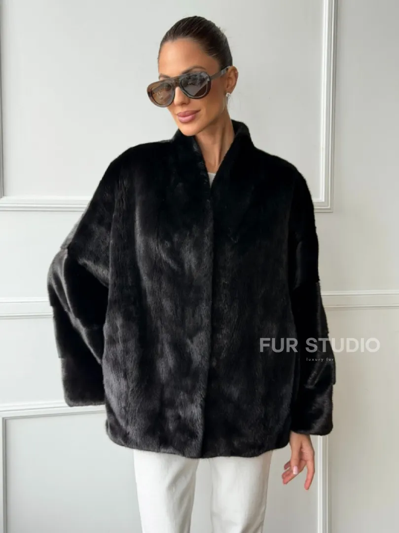 Куртка c V-образным воротом из норки SAGA FURS - фото 6