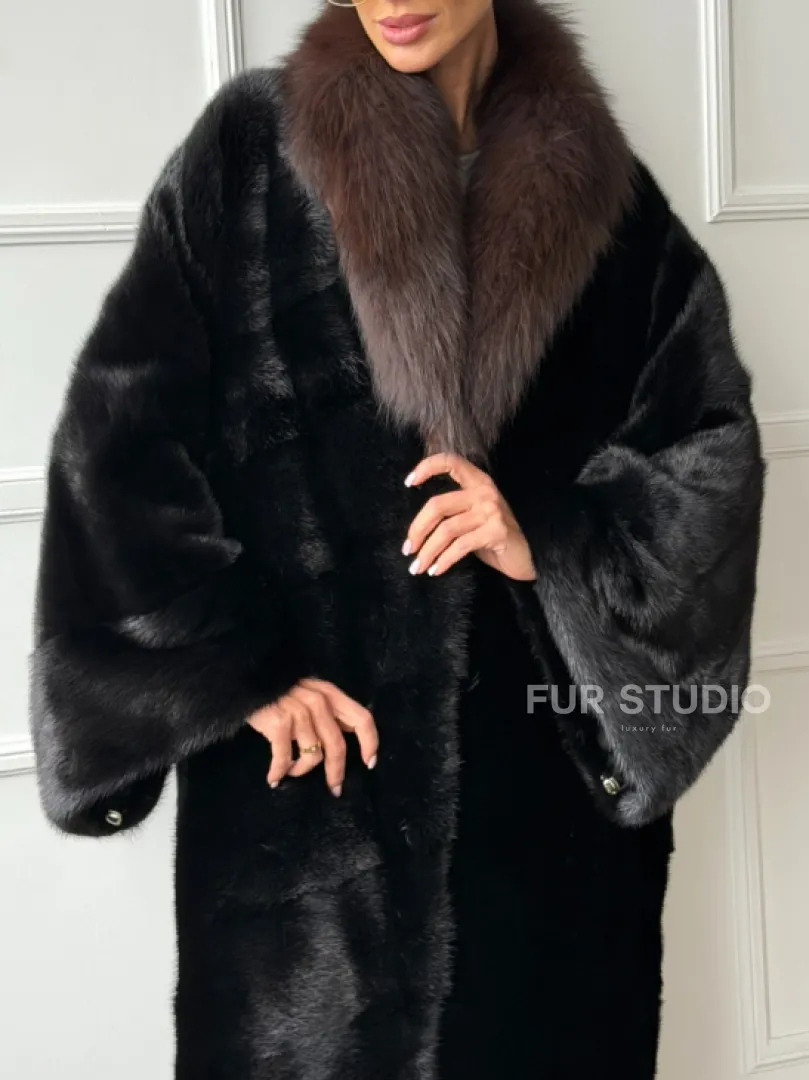 Норковая шуба пальто стиль 