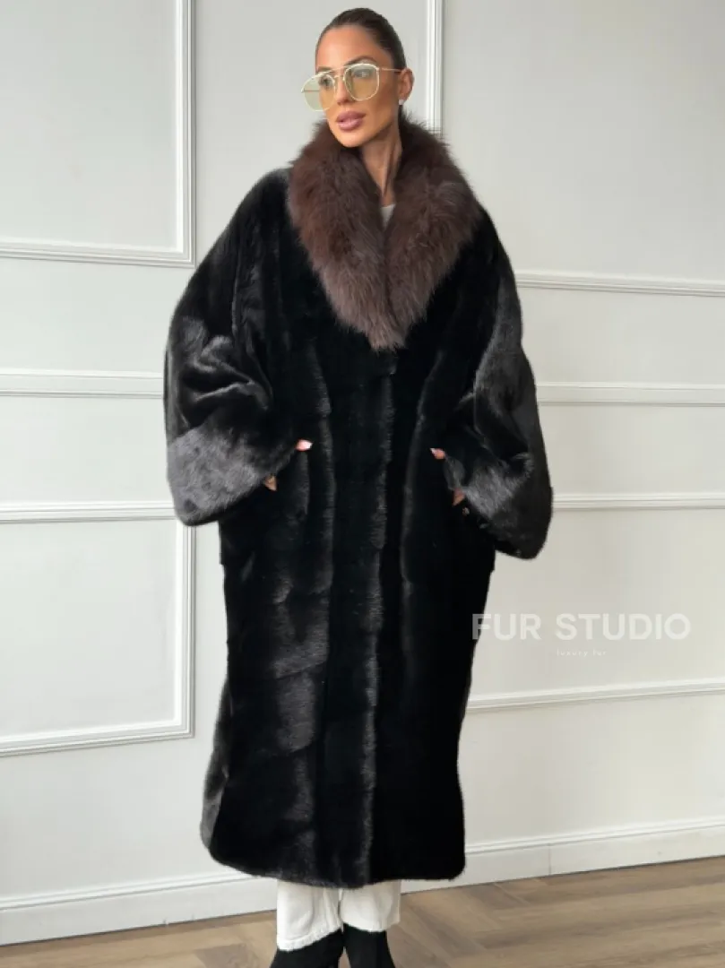 Норковая шуба пальто стиль 