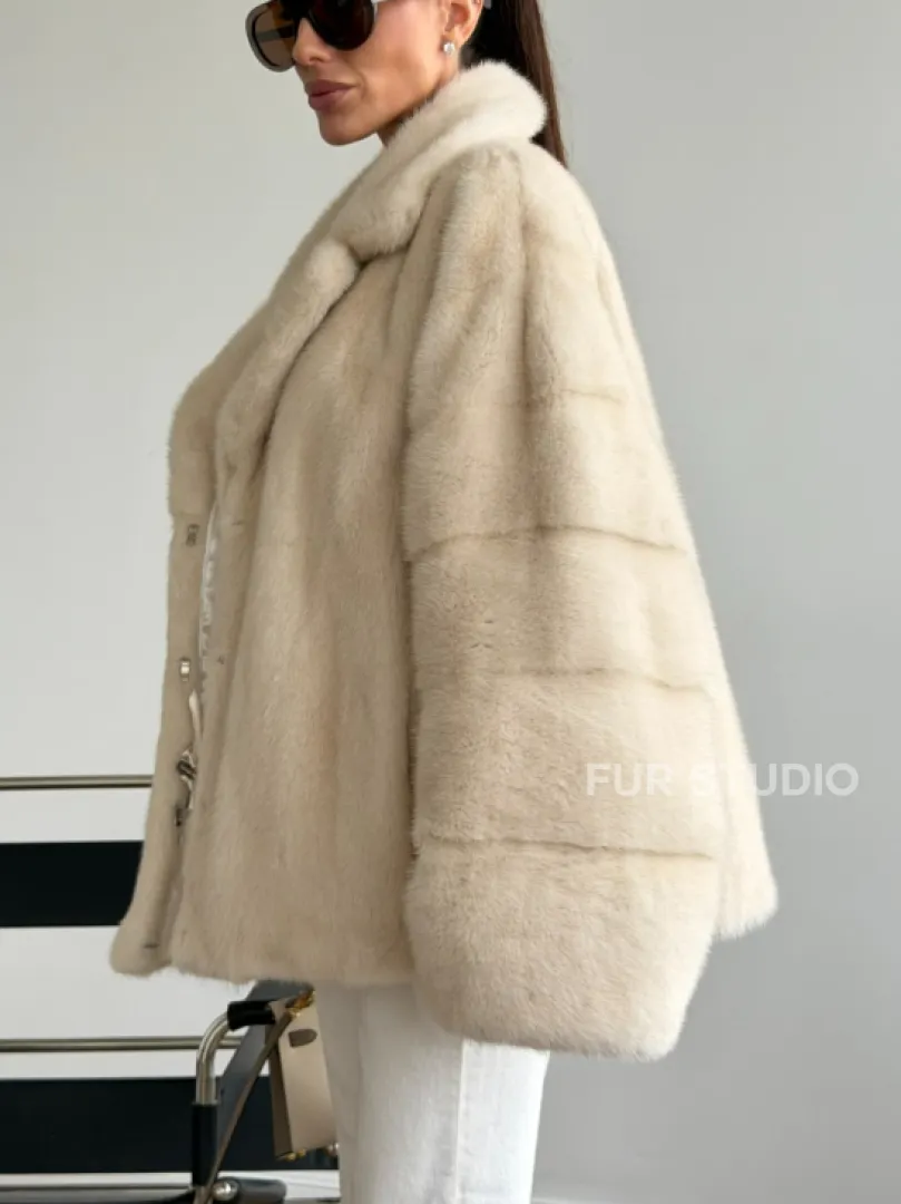 Женский норковый полушубок - фото 4