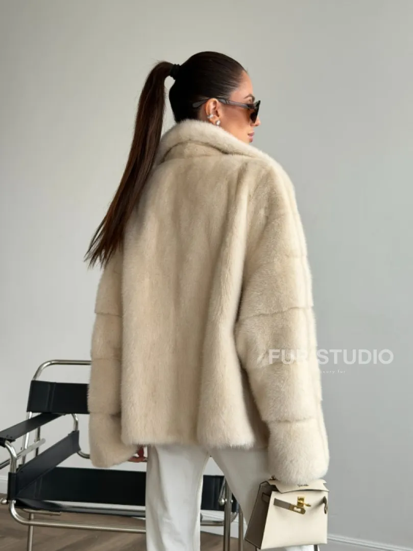 Женский норковый полушубок - фото 11