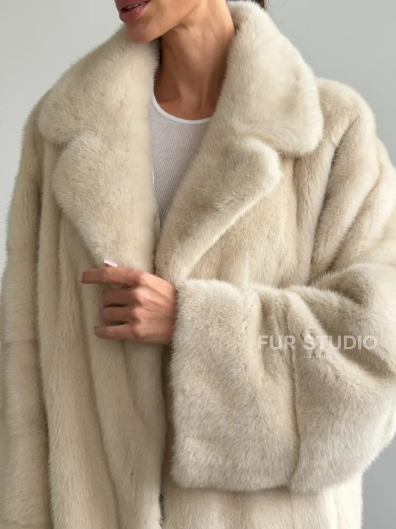 Женский норковый полушубок - фото 1