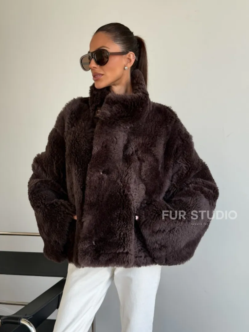 Женская двухсторонняя дубленка