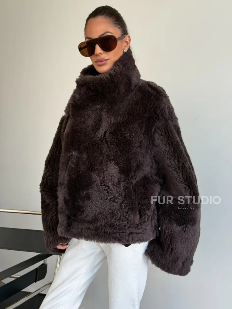 Женская двухсторонняя дубленка - фото 5